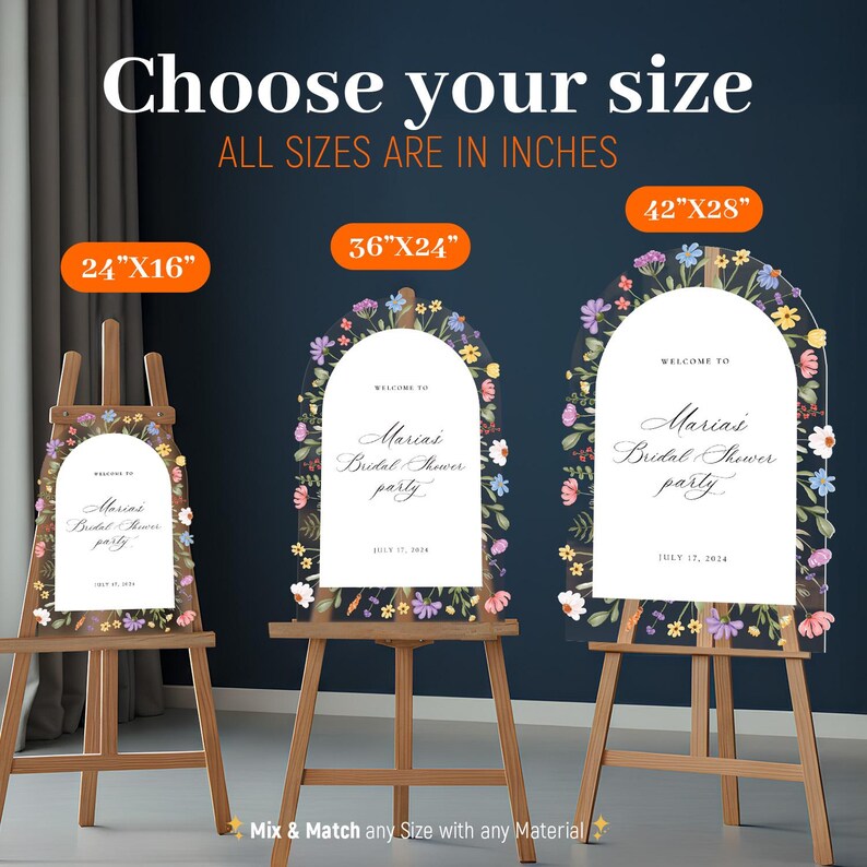 Wildflowers Bridal Shower Welcome Sign, Acrylic Wildflower Bridal Shower Sign, Wildflowers Bridal Shower Decorations, Bridal Shower Signs bild 4