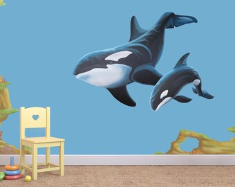 Orca Wall Decal Etsy