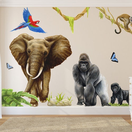 Jungle Wall Decals, jungle decals, rainforest wall stickers, jungle wall stickers, jungle animal decals, jungle wall stickers, jungle decal