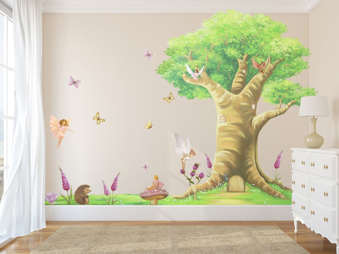 Fairy Tree Wall Stickers Fairy Decal Fairy Decals Fairy Etsy