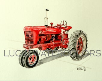 Grandpa's Tractor - Giclee Watercolor LIMITED SIGNED