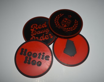 Red Dawg Order Coaster Set: 3D Printed Cork Coasters