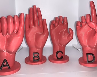 Full Size ASL Full Alphabet - Sign Language Learning, American Sign Language Letter, 3D Language Letter for Learning, 3D Printed Sign