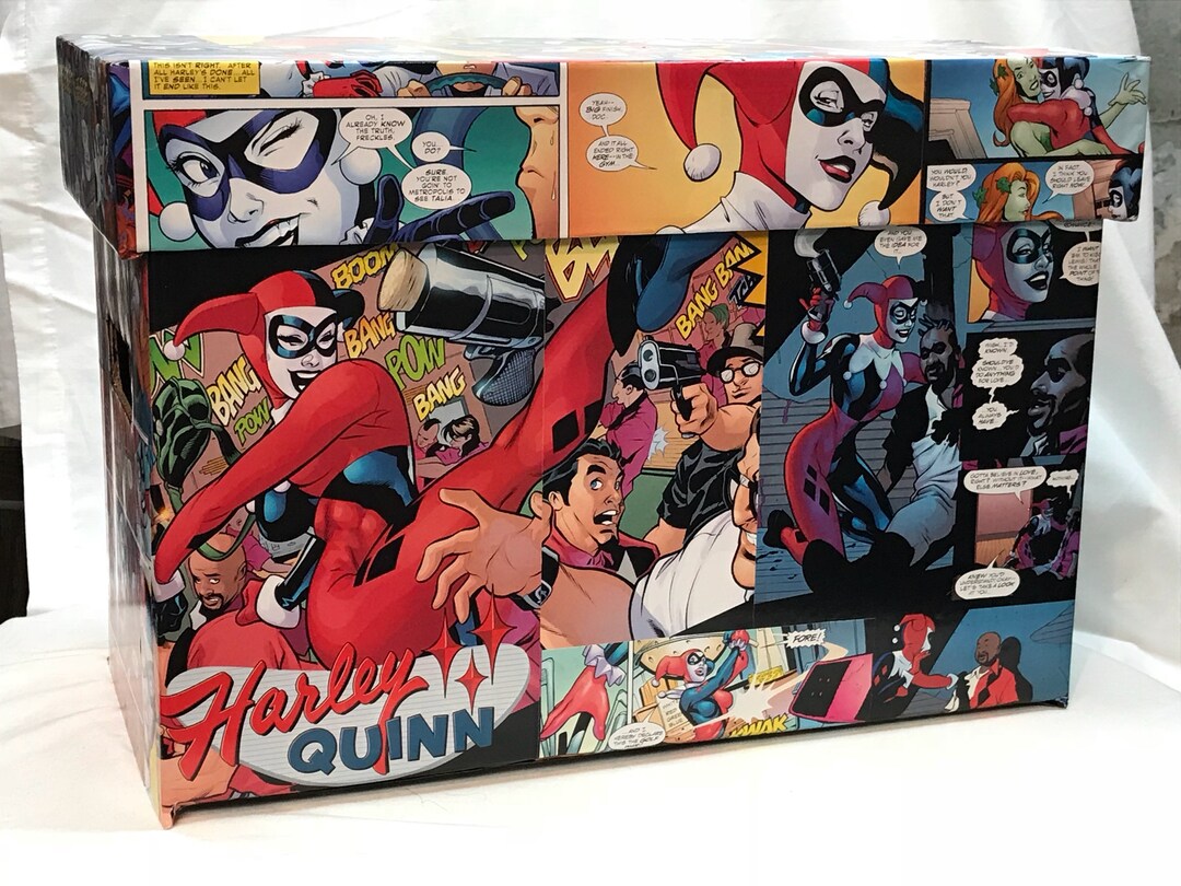 CUSTOM Harley Quinn Decoupage Comic Book Storage Box Etsy