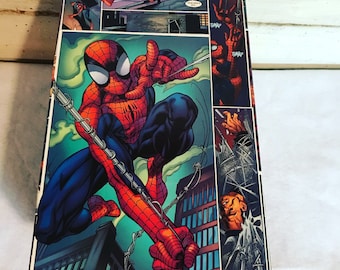 CUSTOM SPIDER-MAN Decoupage Comic Book Storage Box!!!