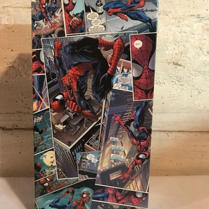 CUSTOM SPIDER-MAN Decoupage Comic Book Storage Box!!!