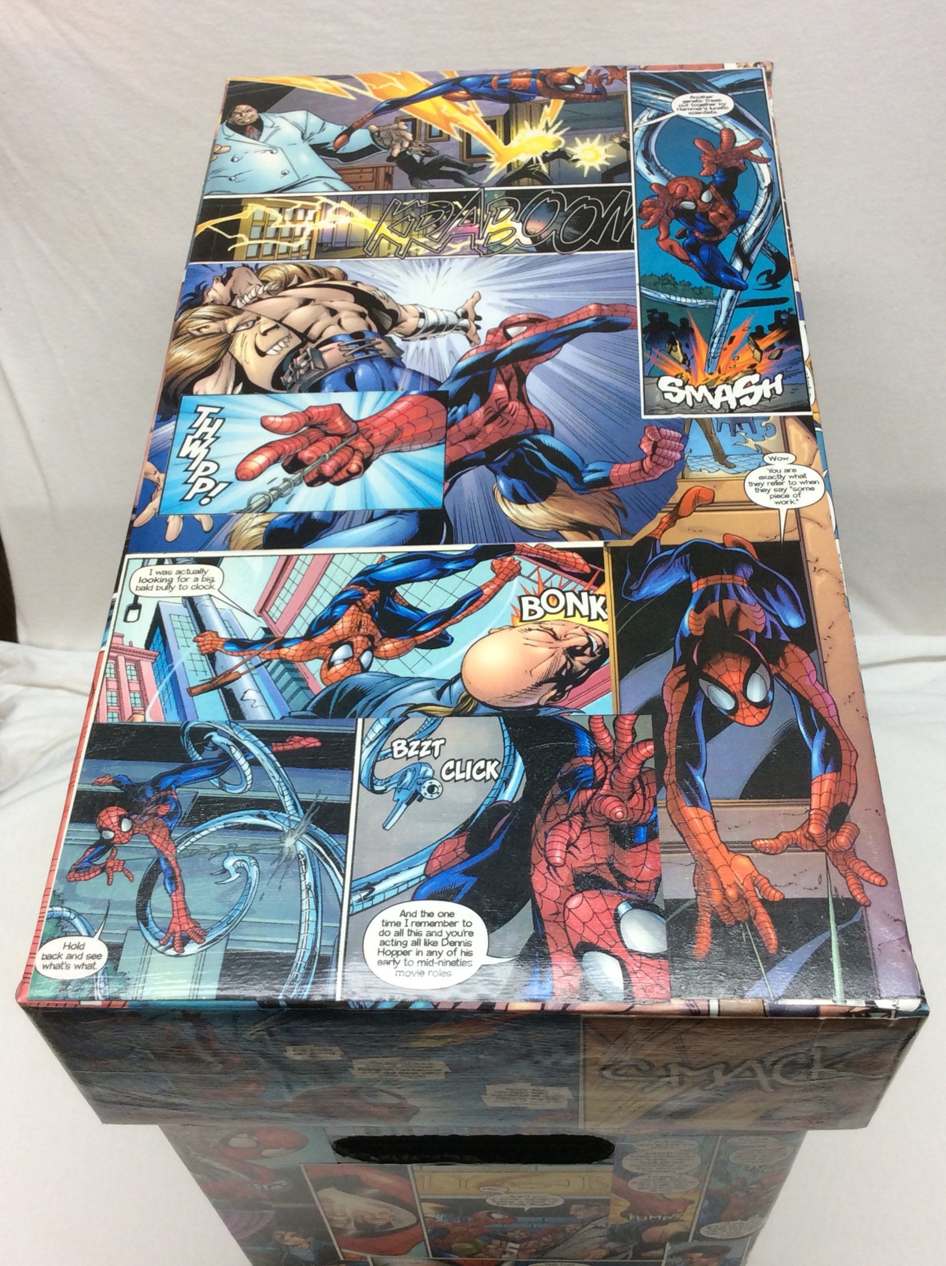 CUSTOM SPIDER-MAN Decoupage Comic Book Storage Box 