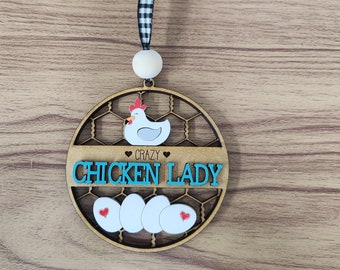 Chicken Mama Ornament, Chicken Lady, Chicken Ornament, Chicken Decor, Farm Chicken Ornament