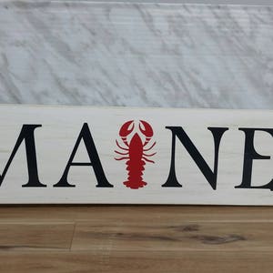 Maine Lobster Sign, Maine Sign,  Nautical Décor, Beach Decor,  Coastal Decor, Seafood Restaurant, Lobster Restaurant, Downeast Maine Decor