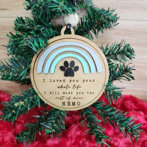 Pet Memorial Ornament, Rainbow Bridge Ornament, Pet Memorial Gift, Paw Print Memorial, Memorial Gift, Paw Print Gift