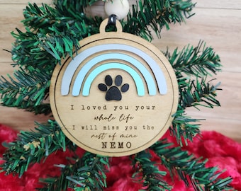 Pet Memorial Ornament, Rainbow Bridge Ornament, Pet Memorial Gift, Paw Print Memorial, Memorial Gift, Paw Print Gift