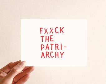 Fxxk The Patriarchy | Digital Print, Landscape, A4, A5, A6, Illustration, Colourful, Positive, Red, Minimal, Feminism