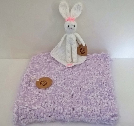 Couverture Bebe Et Son Doudou Lapin Au Crochet Etsy