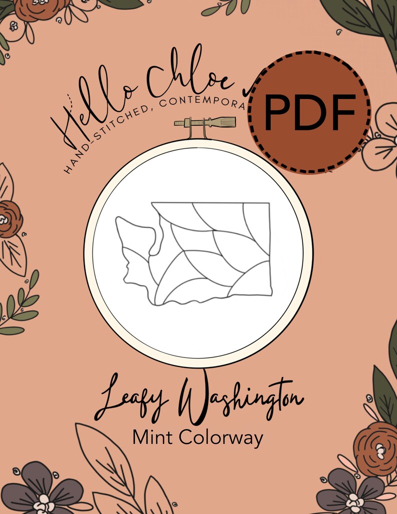 Leafy Washington DIGITAL PDF Moss Colorway