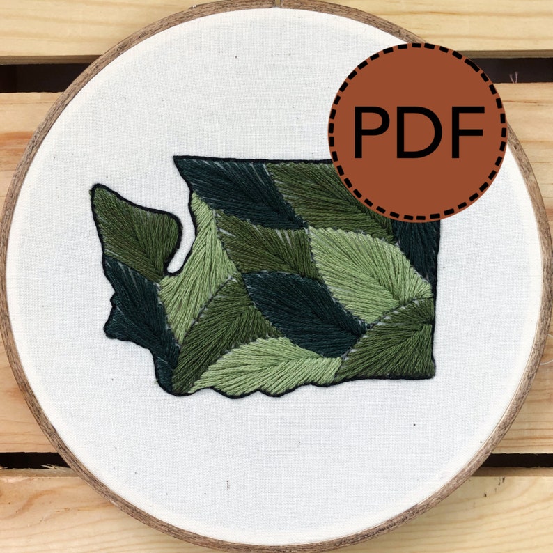 Leafy Washington DIGITAL PDF Moss Colorway