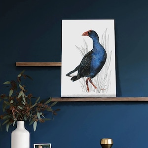 Impression d'art Pukeko, oiseau originaire de Nouvelle-Zélande
