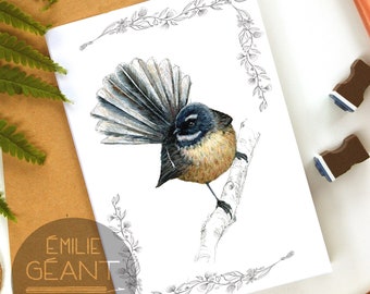 Fantail card - Piwakawaka New Zealand native birds greeting card