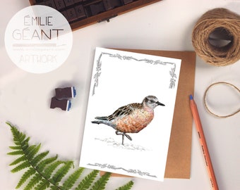 Dotterel card - Tūturiwhatu New Zealand native birds greeting card
