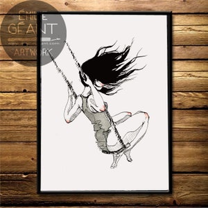 The Swing - hand signed limited edition A3 Giclée print by Emilie Geant