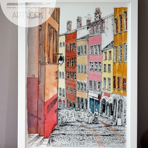 La Croix Rousse, Lione - stampa francese Giclée in edizione limitata firmata a mano