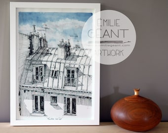Roofwindow - signed limited edition Giclée print by Emilie Geant