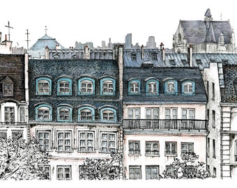 Roofs of Paris - hand signed limited edition French Giclée print by Emilie Geant