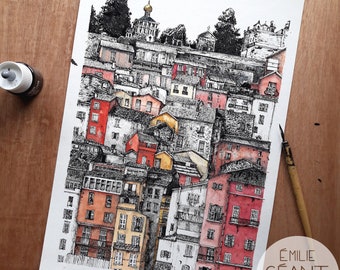 Menton - hand signed limited edition Giclée print by Emilie Geant