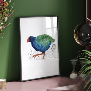 Takahe bird New Zealand print
