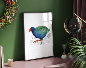 Takahe bird New Zealand print