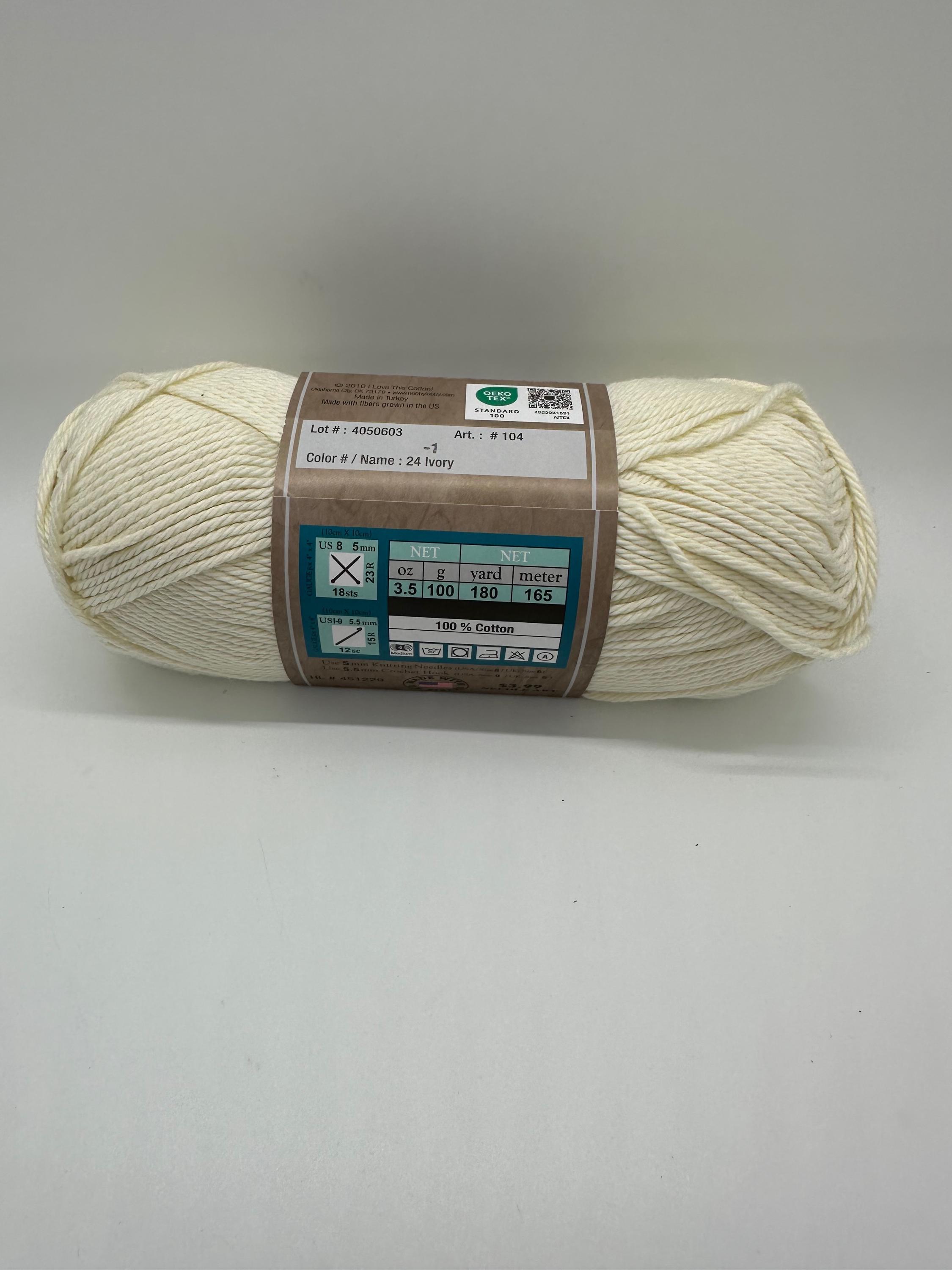 I Love This Cotton in Ivory Color : Soft off White, 3 Oz Skein - Etsy