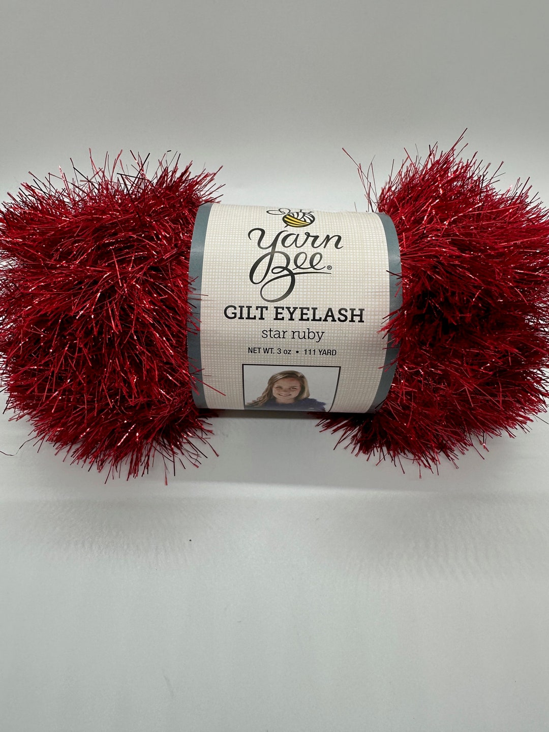 Star Ruby Yarn Bee Gilt Eyelash Yarn in Red Color. Red Etsy