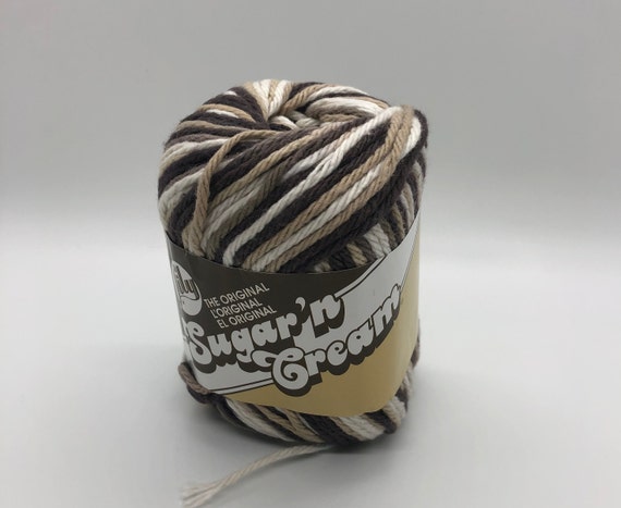 Sugar and Cream Cotton Yarn in Chocolate Ombre Color, Variegated Brown,  Beige and Ecru Cotton Yarn 