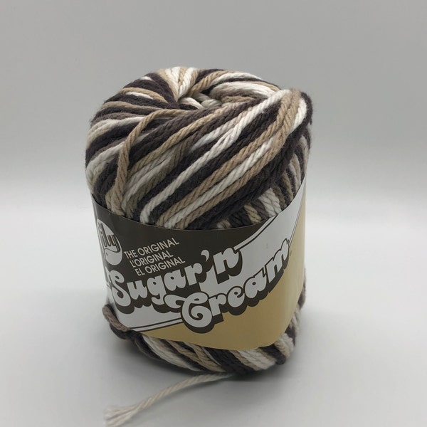 Sugar and Cream Cotton Yarn in Chocolate Ombre color,  variegated brown, beige and ecru cotton yarn