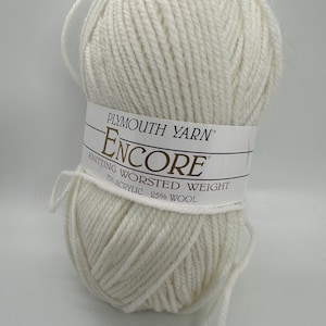 Plymouth Yarn Encore Worsted in Winter White  Color, Color 0146