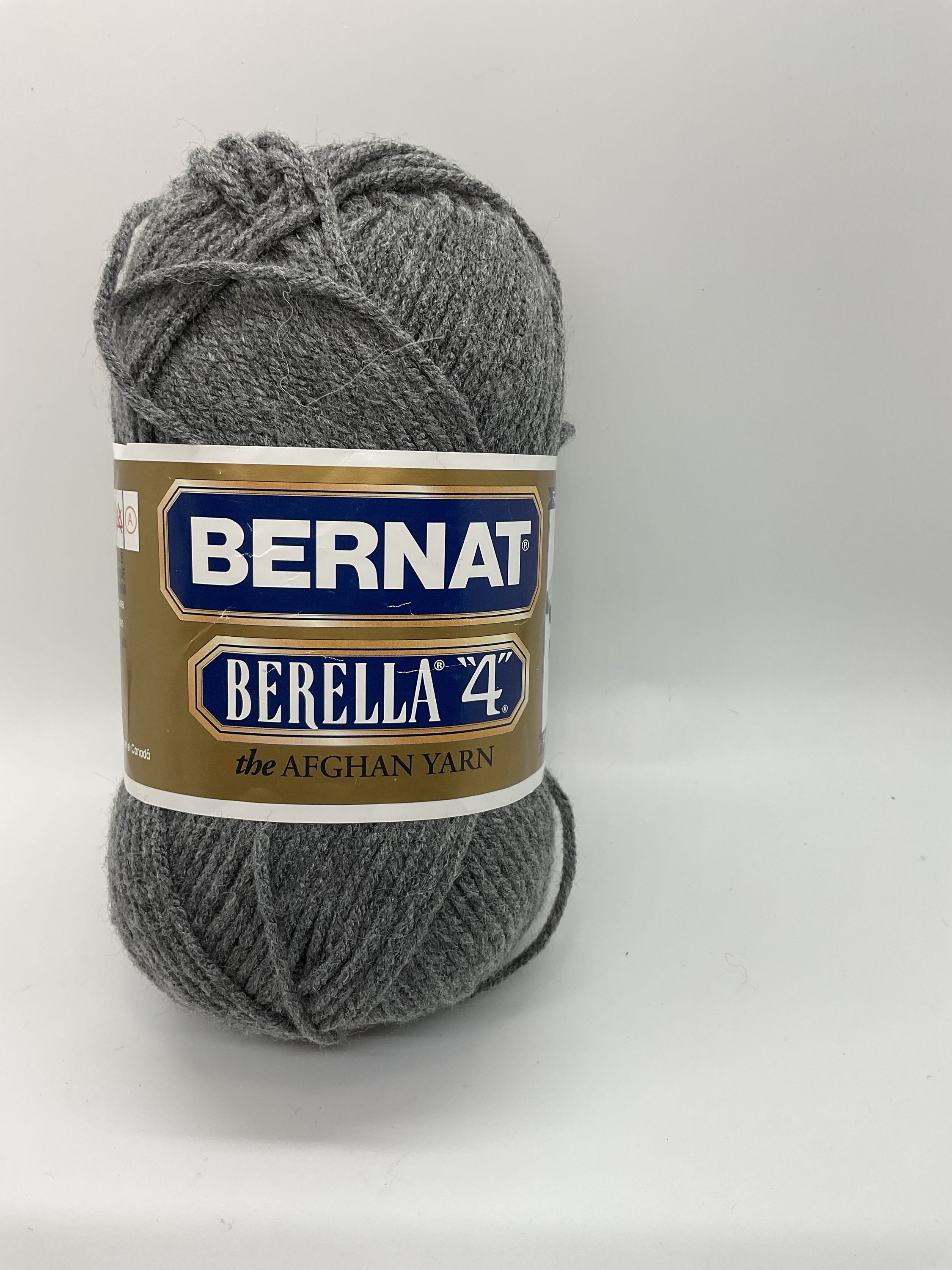 Discontinued Yarn Bernat Berella 4 in Dark Oxford Color gray Bernat Berella 4 yarn gray yarn