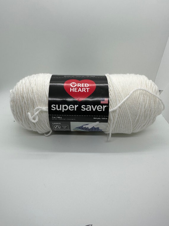 Red Heart Super Saver Yarn.( White E300-0311). 7oz /364yds Each .2