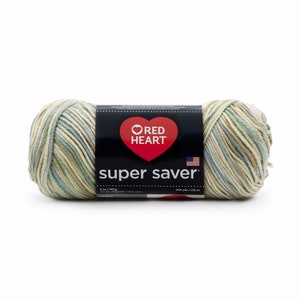 Hilo Red Heart Super Saver: color estampado Aspen, verde jaspeado