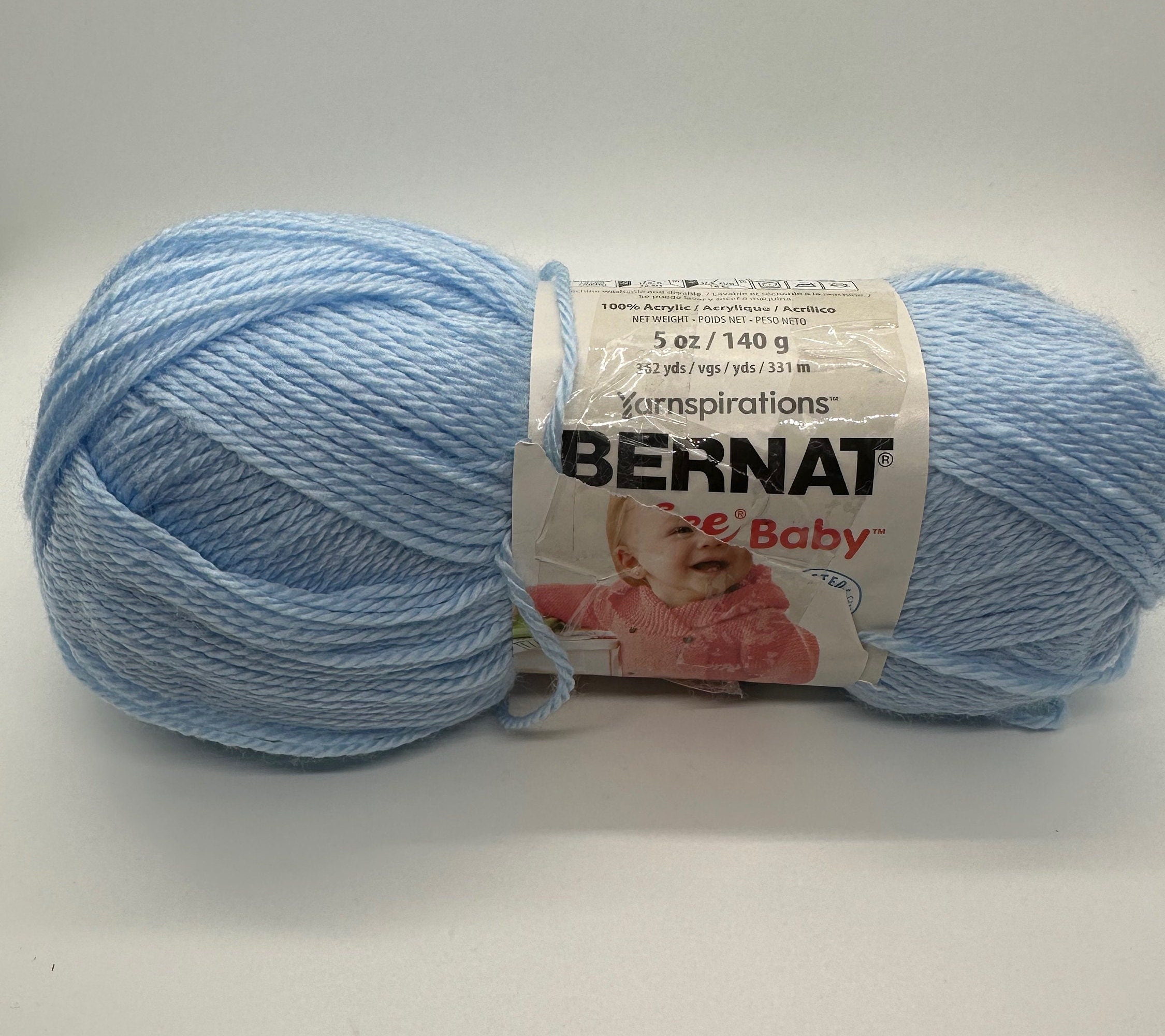 Bernat Softee Baby Yarn in Pale Blue Color, Light Blue Baby Yarn 