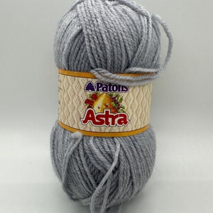 Patons Astra Yarn in Silver Gray Mix Color, gray acrylic yarn