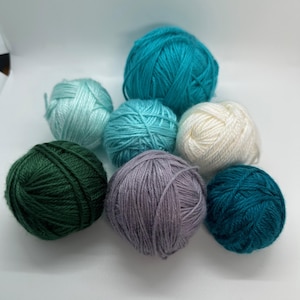 Yarn Scrap Bundle, Caron simply soft and other in 6 colors, 14 oz