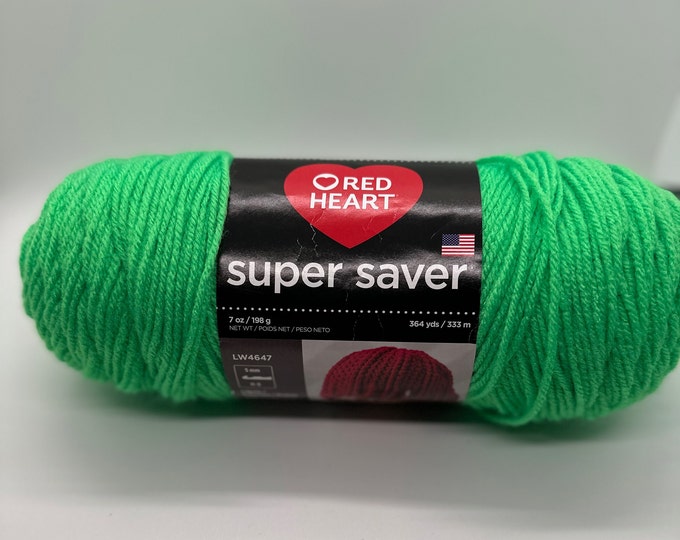 Glowworm Red Heart Yarn in Glowworm Color, Red Heart Super Saver in Bright Green Etsy