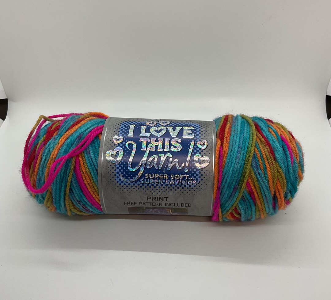 I Love This Yarn in Kaleidoscope Color, Multicolor Acrylic Yarn - Etsy