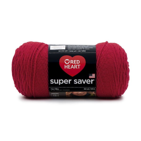 Red Heart Super Saver yarn in Burgundy, Red Heart Super Saver in dark red