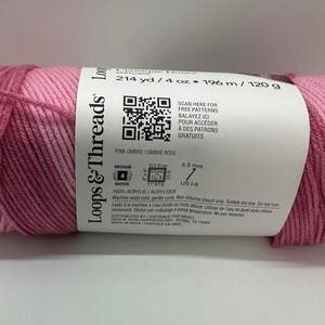 Hilo Loops and Thread, acrílico clásico suave, colores variados, colores ombré Pink ombre