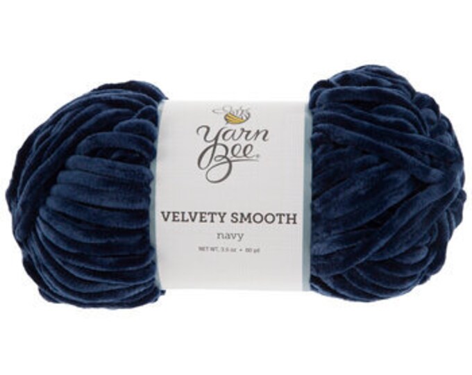 Yarn Bee Velvety Smooth in Navy, Velvet Yarn in Dark Blue Etsy