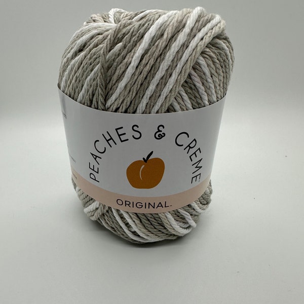 Cotton Yarn in Shades of gray and off white, Peaches and Cream, Variegated gray cotton yarn, Greige Ombre Cotton yarn