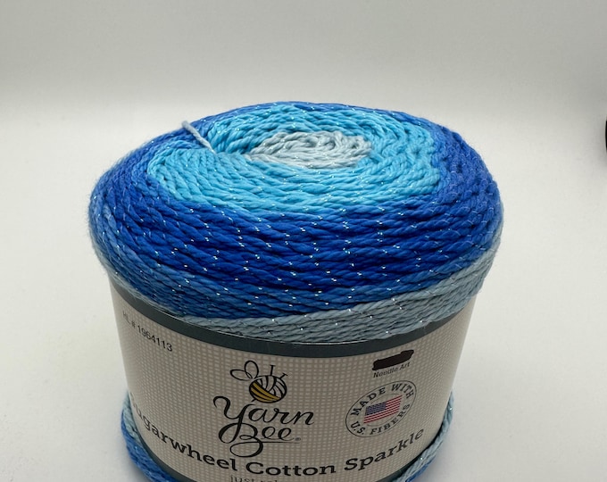Yarn Bee Sugarwheel Cotton Sparkle Yarn in Color Just Relax, Shades of