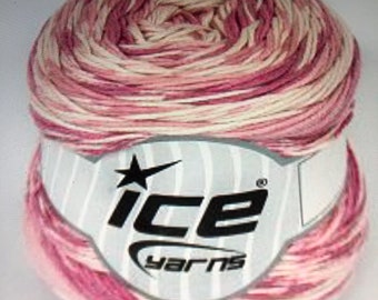 Ice Yarn, Cakes Cotton Sweet Pink Shades, White, 76793
