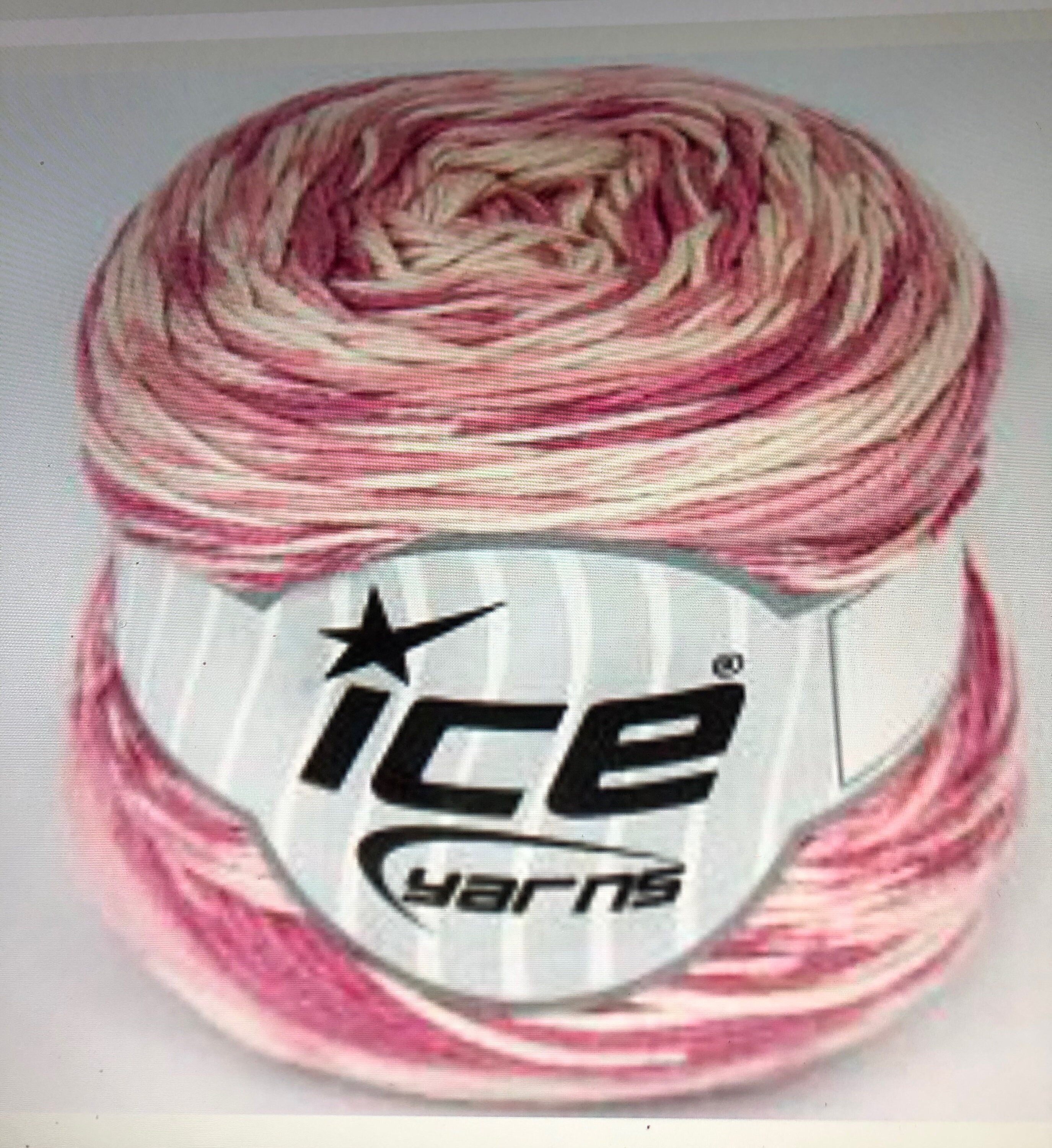 Ice Yarn, Cakes Cotton Sweet Pink Shades, White, 76793 - Etsy