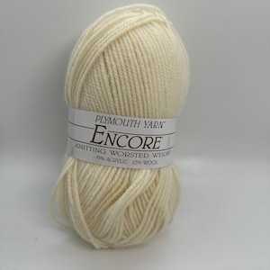 Plymouth Yarn Encore Worsted in Ecru  Color, Color 0256